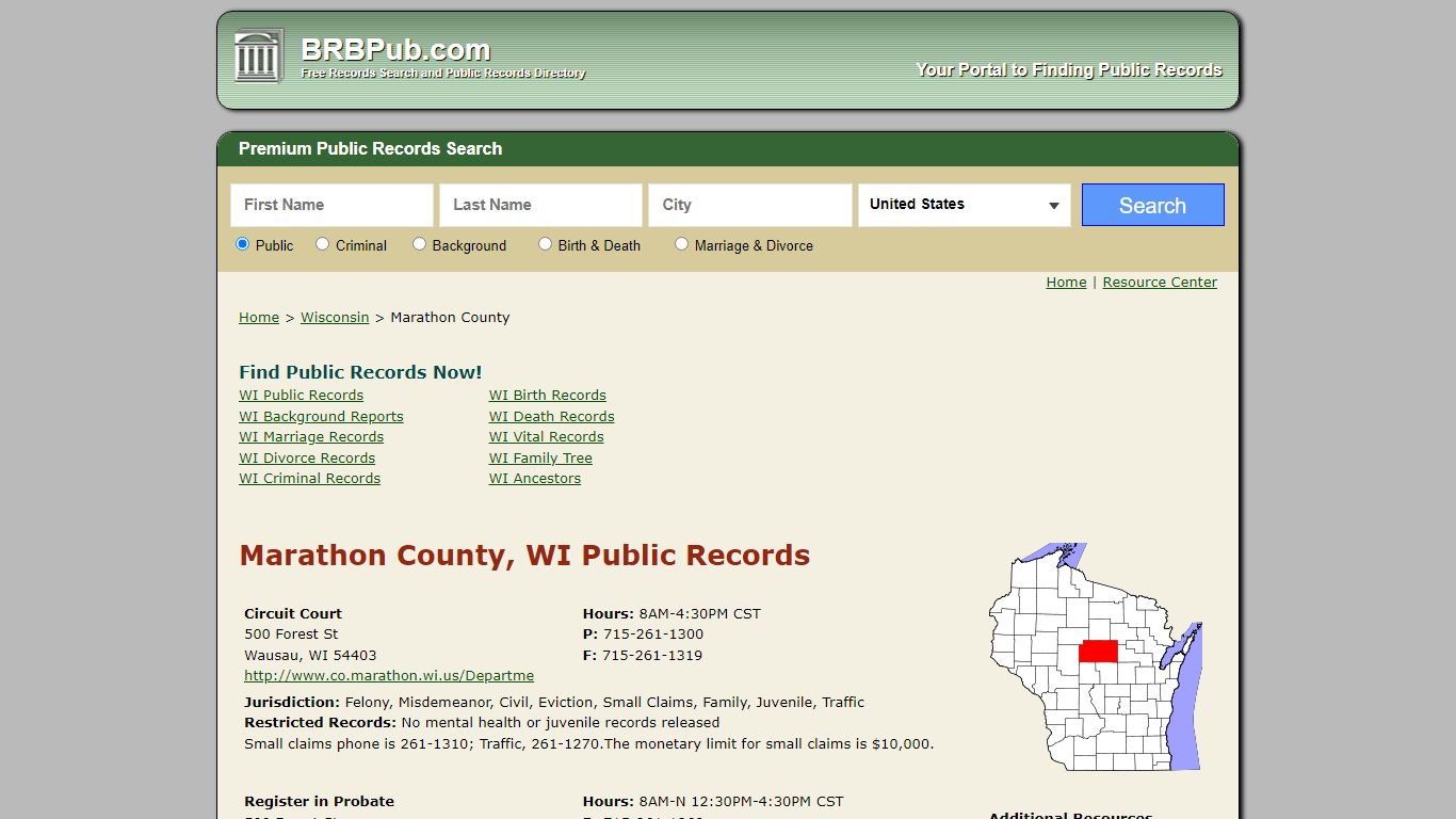 Marathon County Public Records | Search Wisconsin ...