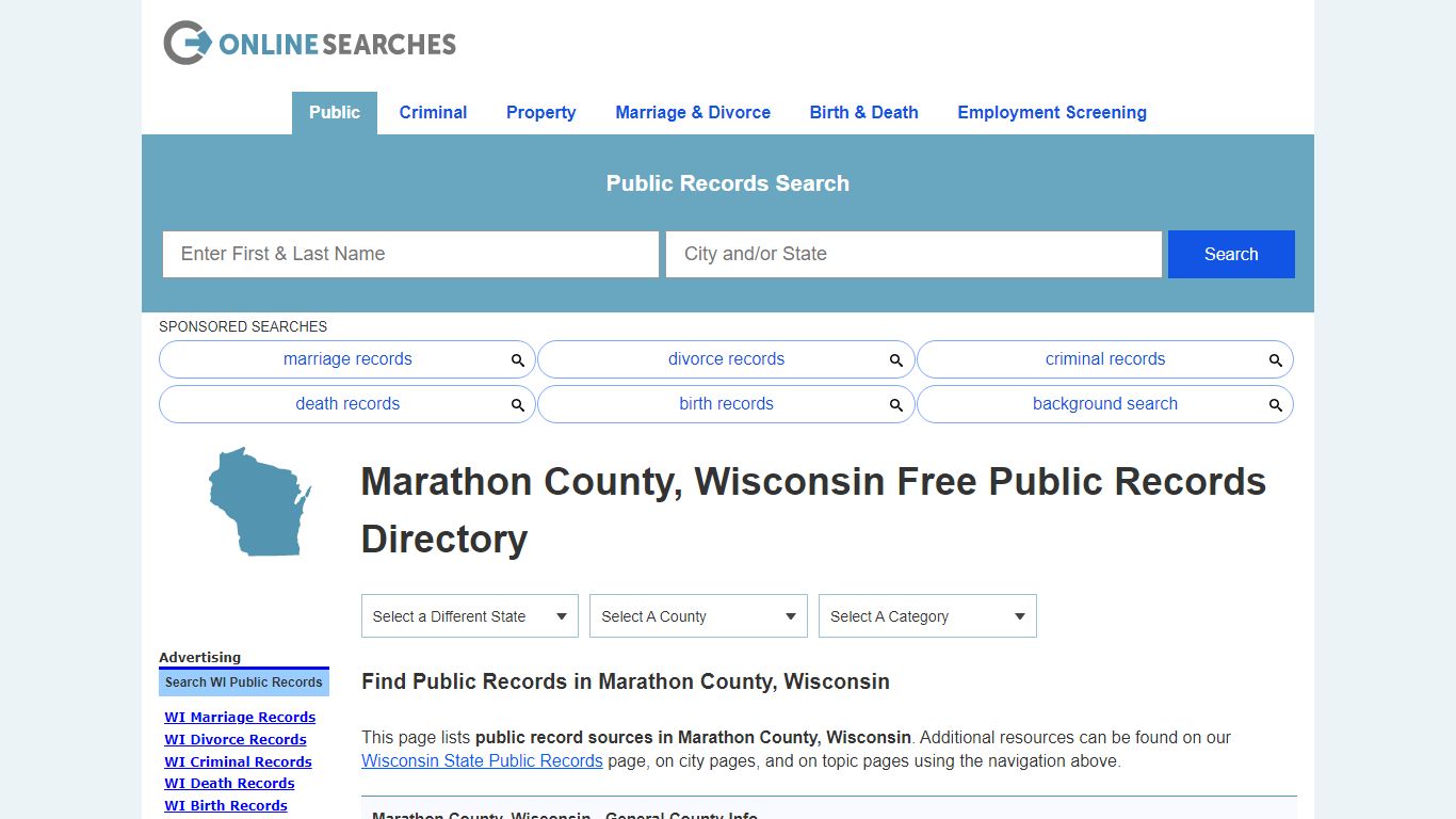 Marathon County, Wisconsin Public Records Directory