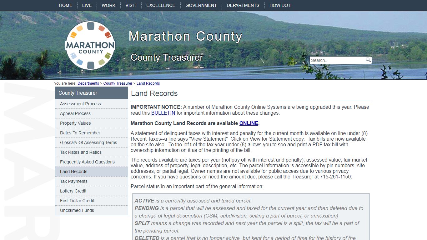 Land Records - Marathon County, Wisconsin